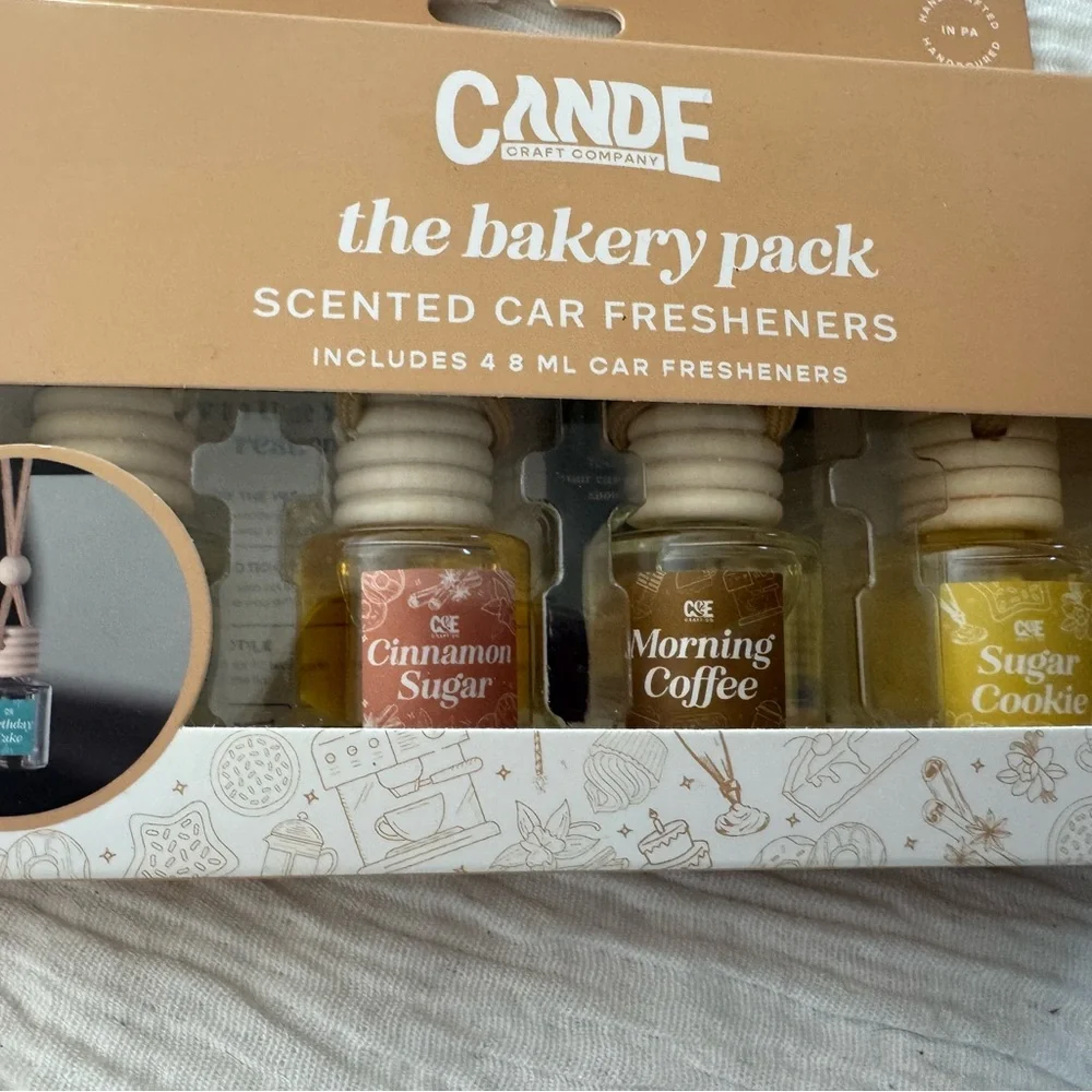 NEW Car Air Freshener Set of 4 - Bakery Pack Coffee, Donut, Cake, Cookie - Picture 4 of 8
